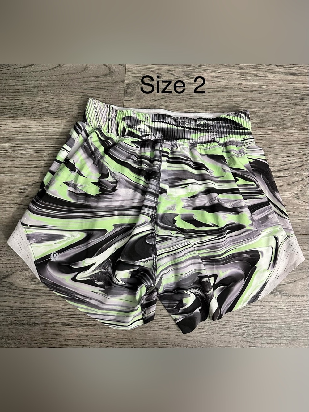 Lululemon Women’s Athletic Shorts in Neon Green Swirl Print